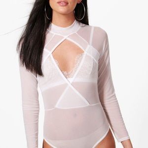 NEW Sheer Boohoo Bodysuit